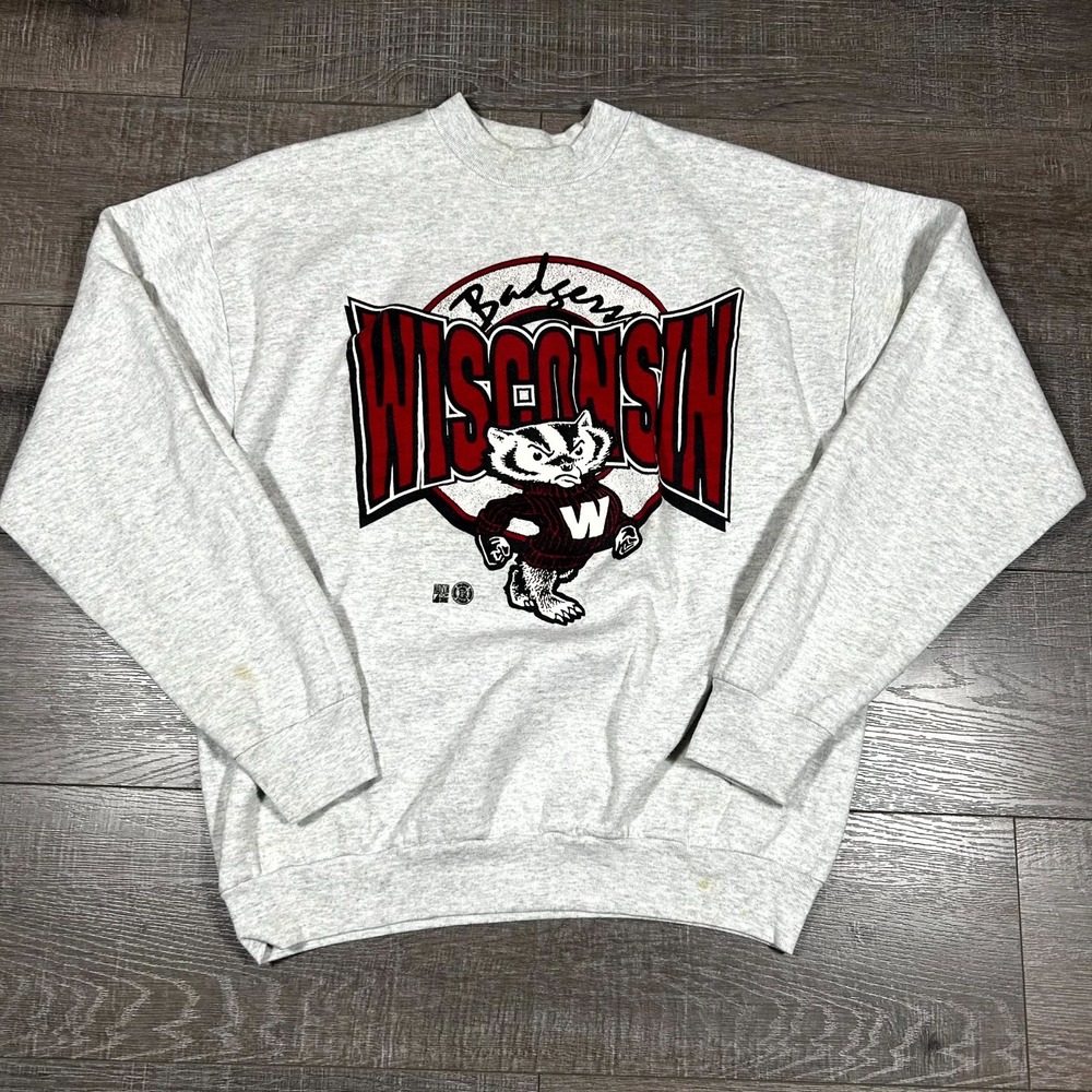Fruit of the Loom Wisconsin Badgers Sweatshirt Men XL White NCAA Team University